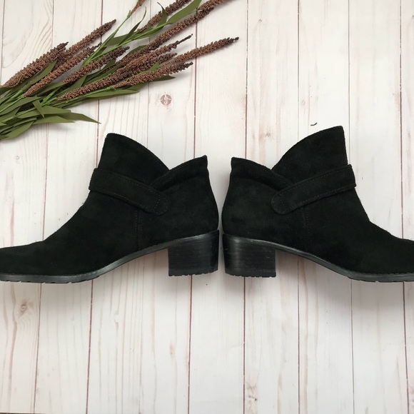 Stuart Weitzman Black Suede Dude Buckle Bootie - Picture 3 of 8